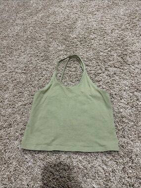 American Eagle Outfitters Light Sage Racerback Tank Top